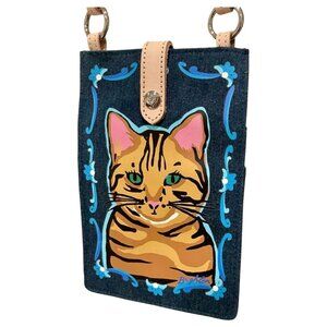 NWOT Brighton Milo Cat Denim Pouch